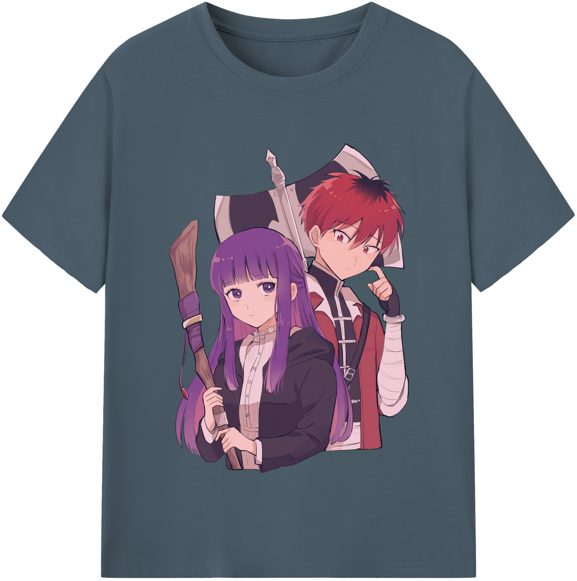 （画像用） 葬送のフリーレン Frieren 綿100％半袖Tシャツ（フロントプリント）